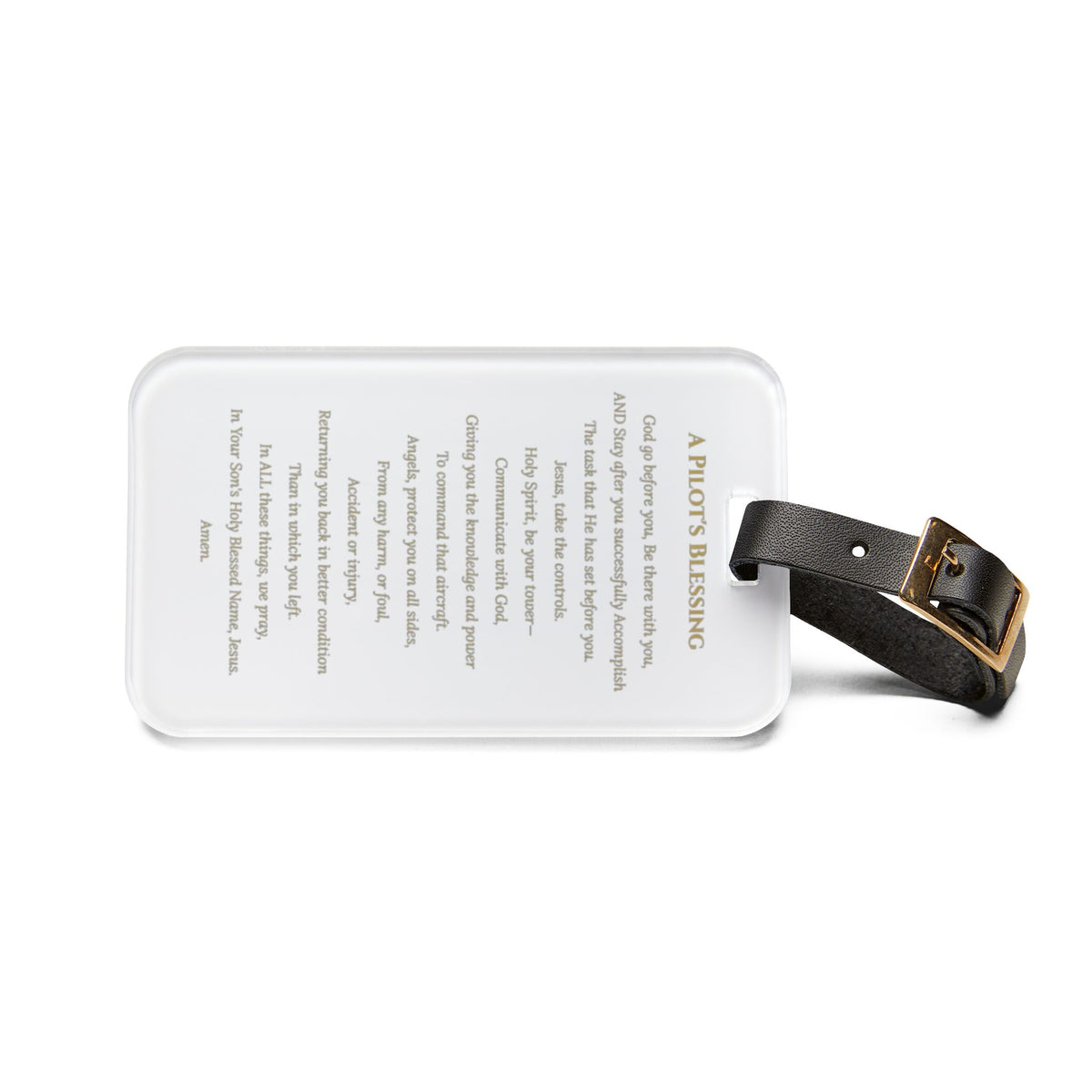 A Pilot’s Blessing™ Aviation Luggage Tag – Acrylic Tag with Leather Strap