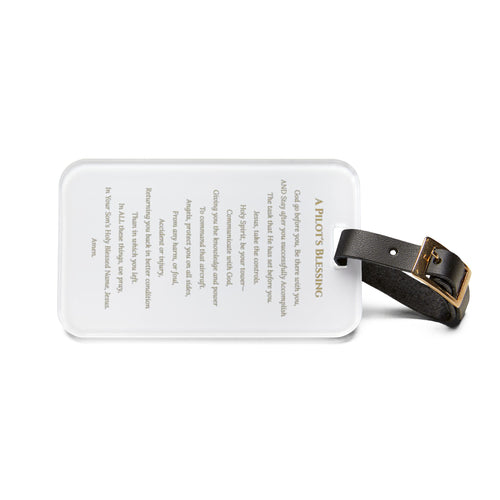 A Pilot’s Blessing™ Aviation Luggage Tag – Acrylic Tag with Leather Strap